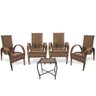 Jogo 4 cadeiras e mesa de Centro Napoli para Área Edícula Jardim, Ferro e Fibra Trama Fechada 20 - 1