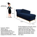 Ver imagem 4 de Recamier Vanessa 1,40M Lado Direito Suede Azul Marinho - Doce Sonho Móveis