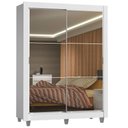 Ver imagem 3 de Guarda-roupa Solteiro Madesa Denver 2 Portas de Correr de Espelho com Pés - Branco