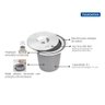 Lixeira de Embutir Tramontina 8 Litros Clean Round com Balde Plástico em Aço Inox - 4