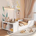 Ver imagem 1 de Cama Infantil Montessori com Nichos Cama Branca Baixa para Criança