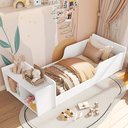 Ver imagem 3 de Cama Infantil Montessori com Nichos Cama Branca Baixa para Criança