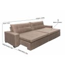Ver imagem 2 de Sofá Retrátil e Reclinável Oklahoma 2,02m com Molas e Pillow no Assento Tecido Suede Castor