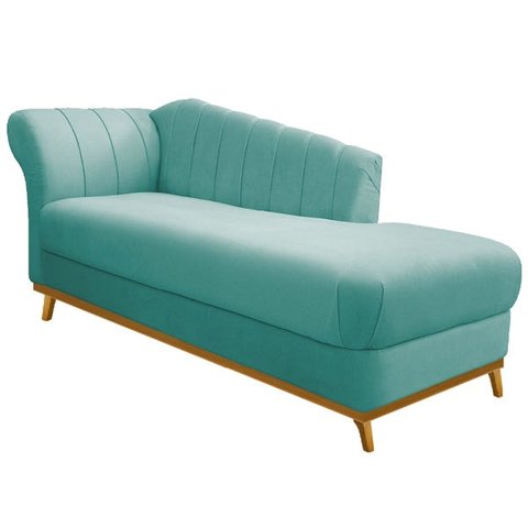 Recamier Vanessa 1,40M Lado Direito Suede Azul Tiffany- Doce Sonho Móveis