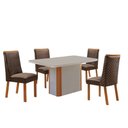 Ver imagem 2 de Mesa de Jantar Isadora 120cm Tampo MDF Vidro Canto Copo com 4 Cadeiras Yasmin