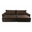 Ver imagem 5 de Sofá Retrátil e Reclinável Oklahoma 3,02m com Molas e Pillow no Assento Tecido Suede Café