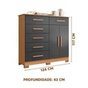 Ver imagem 2 de Cômoda 6 Gavetas para Tv até 50 Polegadas Nature Titanium Xing Shop Jm