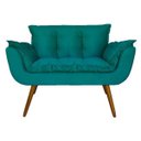 Ver imagem 1 de Namoradeira Poltrona Sofá Decorativa 2 Lugares Opalla Azul Turquesa - Sa Móveis