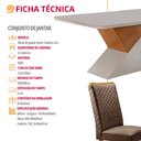 Ver imagem 7 de Mesa de Jantar Aster 180cm Tampo MDF e Vidro Canto Copo com 6 Cadeiras Lira Moderna