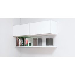 Kit Home Office 100% MDF - Bancada de estudos + Armário basculante + Prateleira Flutuante - 3