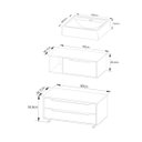 Ver imagem 4 de Kit Banheiro Gabinete Suspenso, Cuba e Gaveteiro Amêndoa Branco Tecno Mobili