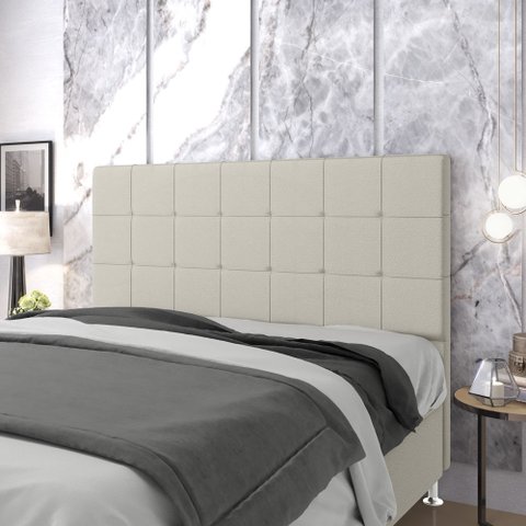 Cabeceira Áurea 160 para Cama Queen A-017 Couro Bege Aradecor