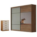 Ver imagem 1 de Guarda Roupa Casal Belmonte e Gaveteiro Suiça com Chave Cumaru 25 Fendi - Novo Horizonte