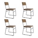 Ver imagem 1 de Kit 4 Cadeiras de Jantar Málaga Veludo Marrom para Mesa Sala Cozinha Conforto e Decoração - Marrom