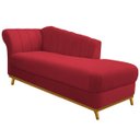 Ver imagem 1 de Recamier Vanessa 1,85M Lado Direito Suede Vermelho - Doce Sonho Móveis