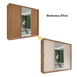 Guarda Roupa Casal Ambiente Dalila 32211 Amendola Off White Flex - Demóbile - 5