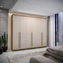 Ver mais imagens de Guarda-roupa Casal 6 Portas 6 Gavetas 100% Mdf Dukai Nature/fendi