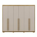 Ver imagem 1 de Guarda-roupa Casal 6 Portas 6 Gavetas 100% Mdf Dukai Nature/fendi