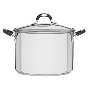 Caldeirão Tramontina Solar Silicone em Aço Inox com Fundo Triplo com Tampa de Vidro 30 Cm 15,4 L Tra