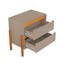 Ver imagem 4 de Mesa de Cabeceira Verona 2 Gavetas MDF Moderno Cinza Infantile Móveis