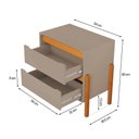 Ver imagem 6 de Mesa de Cabeceira Verona 2 Gavetas MDF Moderno Cinza Infantile Móveis