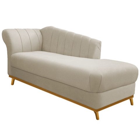 Recamier Vanessa 1,85M Lado Direito Suede Bege - Doce Sonho Móveis