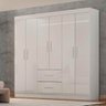 Guarda Roupa Casal 6 Portas 2 Gavetas 148cm Cali Chf Branco - 3
