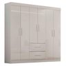 Guarda Roupa Casal 6 Portas 2 Gavetas 148cm Cali Chf Branco - 1