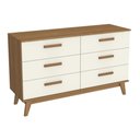 Ver imagem 5 de Cômoda CMD002 6 Gavetas MDF-MDP Canela e Off White Kappesberg