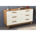Ver imagem 1 de Cômoda CMD002 6 Gavetas MDF-MDP Canela e Off White Kappesberg