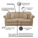 Ver imagem 3 de Sofá 2 Lugares Pé de Madeira Julieta 160 Cm Suede S04 - D'Rossi