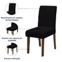 Ver imagem 3 de Conjunto com 4 Cadeiras Estofada Sala de Jantar Trieste Siena Cedro / Marrom Dobuê