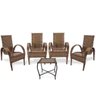 Jogo 4 cadeiras e mesa de Centro Napoli para Área Edícula Jardim, Ferro e Fibra Trama Fechada 14 - 1
