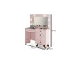 Penteadeira Rosa Com 5 Gavetas + Led Bivolt + Espelho Luxo - 2