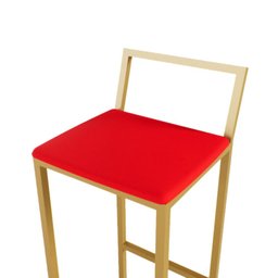 Jogo 3 Banqueta Alta Balcão Bistrô Dourada Confort Ind Premium Estofado Don Castro Decor - 2