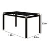 Conjunto Mesa de Jantar Tubular com 6 Cadeiras Malva Tampo Vidro Retangular 140cm 118 Sf Preto - Mov - 4