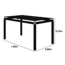 Ver imagem 4 de Conjunto Mesa de Jantar Tubular com 6 Cadeiras Malva Tampo Vidro Retangular 140cm 118 Sf Preto - Mov
