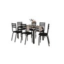 Ver imagem 1 de Conjunto Mesa de Jantar Tubular com 6 Cadeiras Malva Tampo Vidro Retangular 140cm 118 Sf Preto - Mov