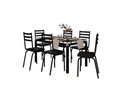 Ver imagem 1 de Conjunto Mesa de Jantar Tubular com 6 Cadeiras Malva Tampo Vidro Retangular 140cm 118 Sf Preto - Mov