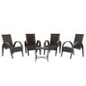Jogo 4 cadeiras e mesa de Centro Napoli para Área Edícula Jardim, Ferro e Fibra Trama Fechada 23 - 1
