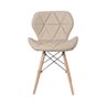 Cadeira Estofada Eiffel Slim Wood Pés de Madeira - Bege - 4