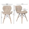Cadeira Estofada Eiffel Slim Wood Pés de Madeira - Bege - 6