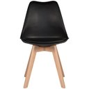 Ver imagem 4 de Kit 4 Cadeiras Charles Eames Leda Design Wood Estofada Base Madeira - Preta - CADEIRA PRÉ MONTADA