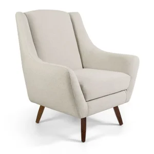 Poltrona Dekorien Juliet Linho Cru com Pés Decoração