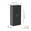 Ver imagem 4 de Armário Alto 2 Portas 159,6x79,2x42 cm Pivotante Cinza/Grafito/Preto