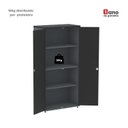 Ver mais imagens de Armário Alto 2 Portas 159,6x79,2x42 cm Pivotante Cinza/Grafito/Preto