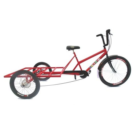 Triciclo de Carga Traseira Big - 7 Velocidades - 6 Opções De Cores - Vermelho