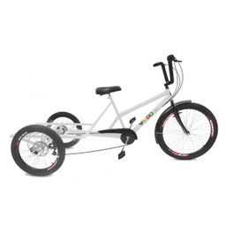 Triciclo de Carga Traseira - 7 Marchas - 6 Opções de Cores - Branco - 1