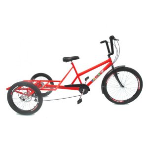 Triciclo de Carga Traseira - 7 Marchas - 6 Opções de Cores - Vermelho