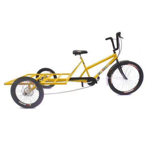 Triciclo de Carga Traseira Big - 7 Velocidades - 6 Opções De Cores - Amarelo
